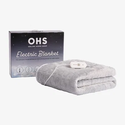 The Range OHS Heated Electric Blanket Fleece Warm Winter Throw Bed, Charcoal - 130x160cm - Grey