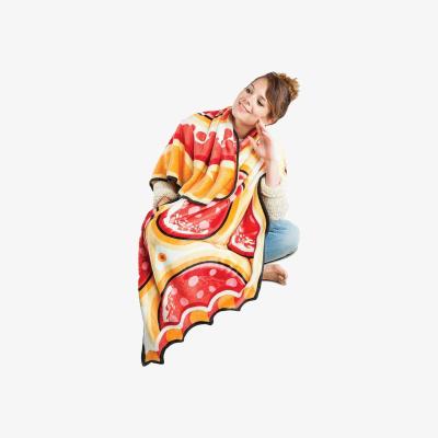 The Range Super Soft Large Novelty Pizza Fuzzy Blanket - Red