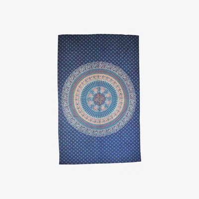 The Range Circle Design Cotton Throw - Blue / 135cm