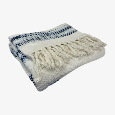 The Range Acrylic Tie Dye Throw  - Navy