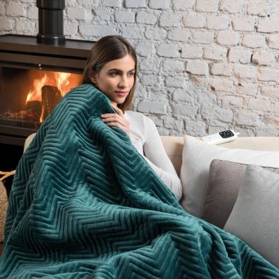 The Range Herringbone Emerald Green Throw - Emerald
