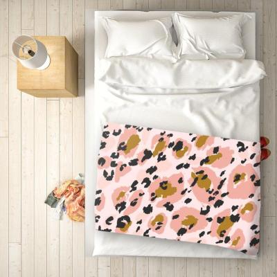 The Range Hand Drawn Pink Leopard Print Blanket - Pink