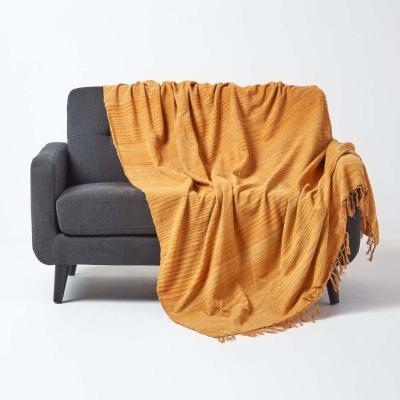 The Range Bed Sofa Throw Cotton Chenille Tie Dye - Rust / 240cm