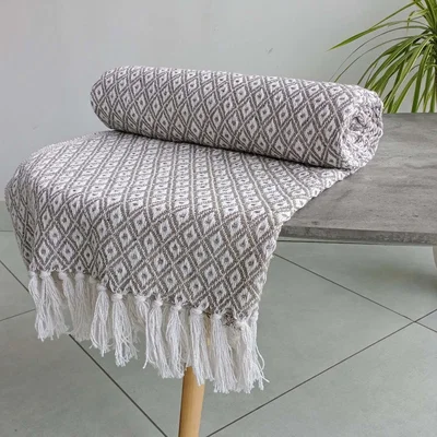 The Range Eden Cotton Throw 254x254 - Natural
