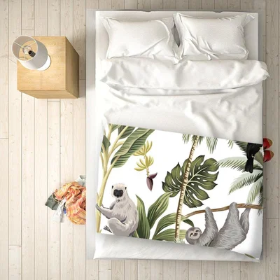 The Range Tropical Sloths Blanket - Green