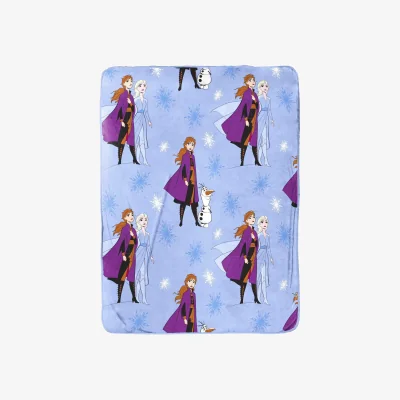 The Range Frozen Childrens/Kids Plush Fleece Elsa & Anna Blanket - Blue/Purple
