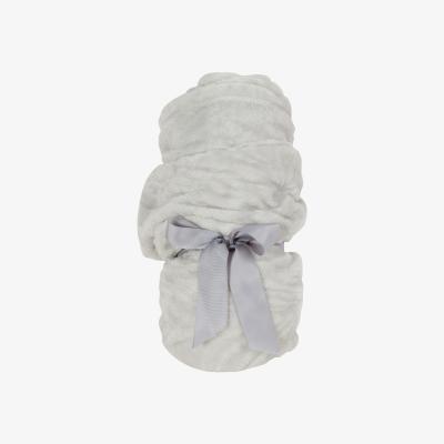 The Range Palm Leaf Embossed Throw - Silver