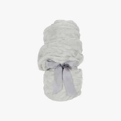 The Range Palm Leaf Embossed Throw - Silver