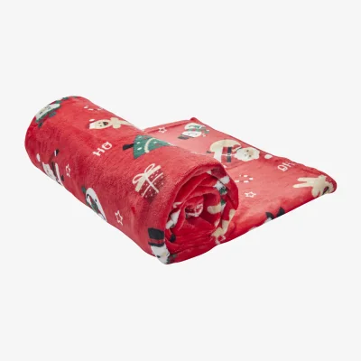 The Range Christmas Fleece Throw - Red / Red Jolly Holiday