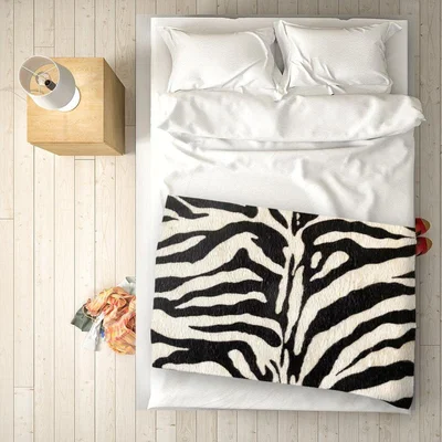 The Range White Tiger Print Blanket - White