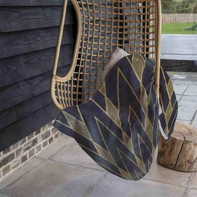 The Range Gold Geometreic Lines Blanket - Gold