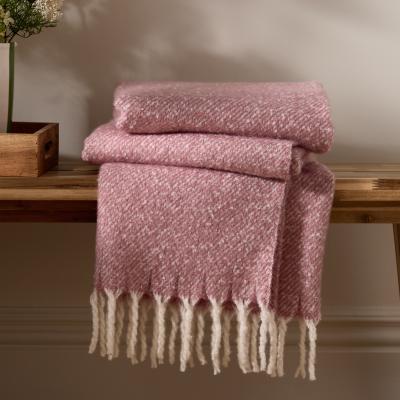 The Range Isla Woven Tasselled Throw - Heather