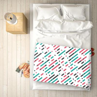 The Range Overlapping Coloured Diagonal Lines Blanket - Pink