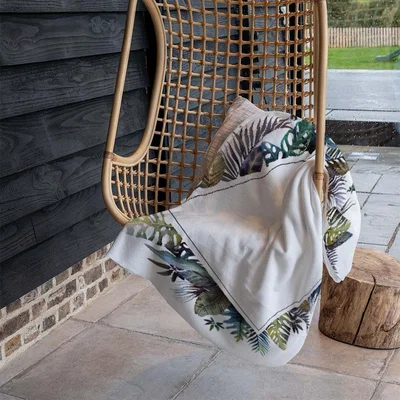 The Range Square Tropical Border Blanket - Green