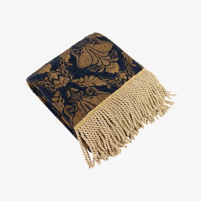 The Range Shiraz Traditional Jacquard Throw - Navy