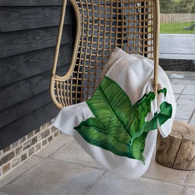 The Range Bunched Leaves Blanket - Green