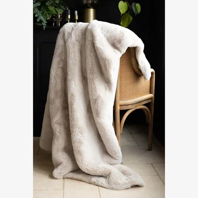 Rockett St George Natural Faux Fur Throw