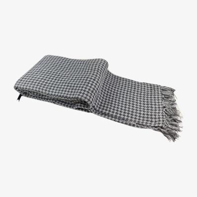 The Range Cotton Houndstooth Chair Throw  - Grey