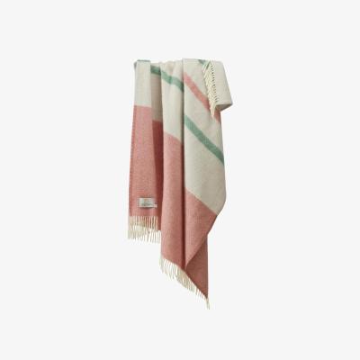 The Range Brecon Wool Throw - Dusky Pink/Sea Green
