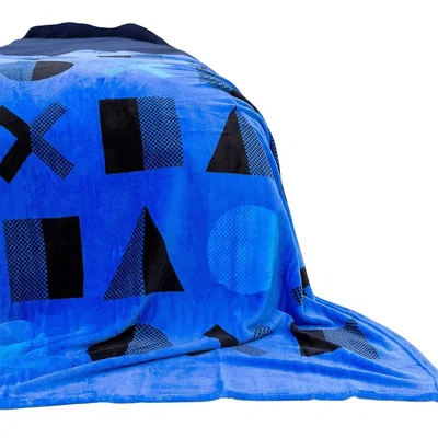 The Range Playstation Fleece Dot Blanket - Royal Blue/Black