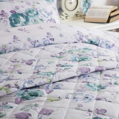 The Range Melody Quilted Bedspread - BM264 - White/Purple/Green