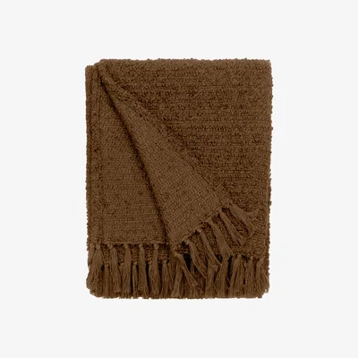 The Range Candar Textured Boucle Throw - Cocoa