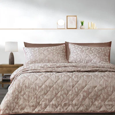 The Range Luxury Jacquard Quilted Bedspread Sets - Blush / King