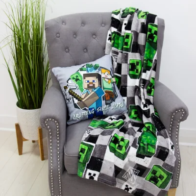 The Range Minecraft Drawn Fleece Throw