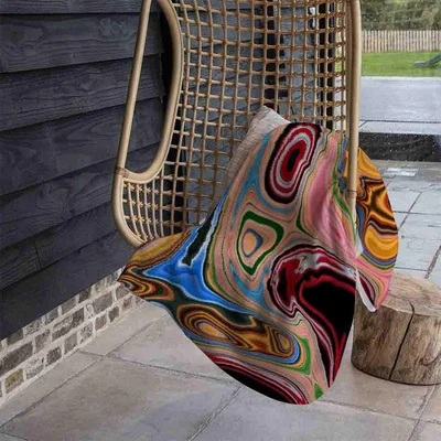 The Range Pyschedelic Marble Pattern Blanket - Orange