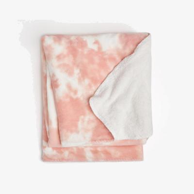 The Range Dreamscene Tie Dye Soft Fleece Throw Blanket Bedspread - Pink