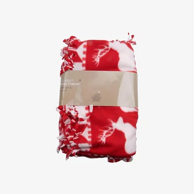 The Range Lapland Red Fringe Print Throw
