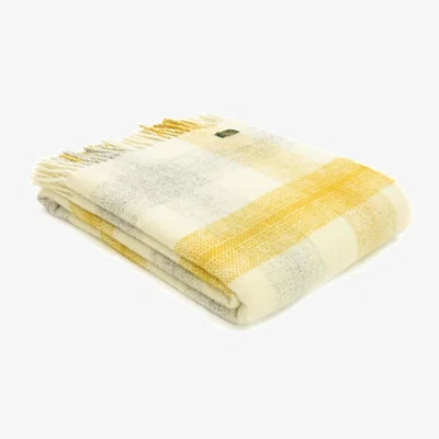 The Range Meadow Check Wool Throw - Yellow