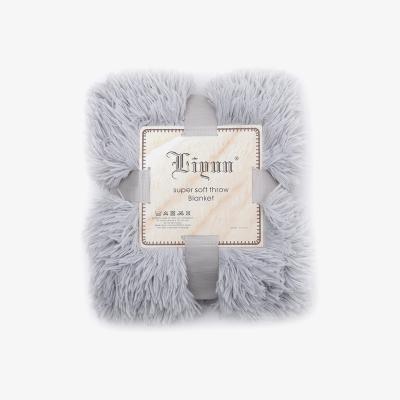 The Range Fluffy Shaggy Coral Fleece Throw Blanket  - Grey
