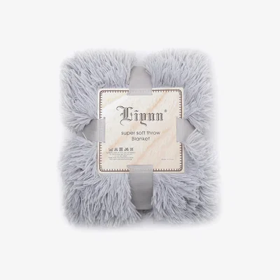 The Range Fluffy Shaggy Coral Fleece Throw Blanket  - Grey