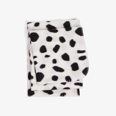 The Range Dreamscene Dalmatian Fleece Blanket Throw Over Soft, 120 x 150cm - Black White - White