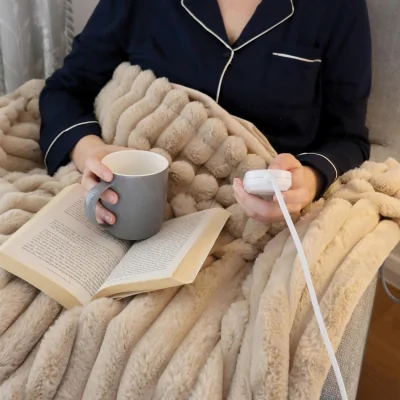The Range Igenix Heated Throw 160cm x 130cm Digital Control Beige - Brown
