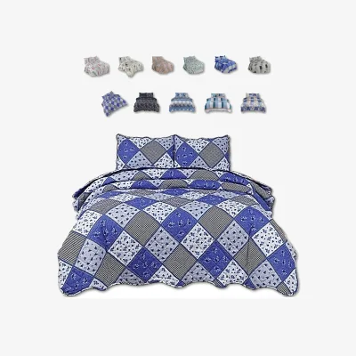 The Range Azrak Pattern Luxury Quilted Bedspread - Azrak Design  / Double