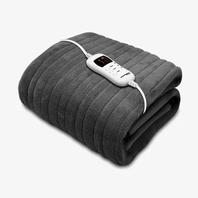 The Range Small Single Heated Electric Throw Soft Fleece Blanket - Dark Grey