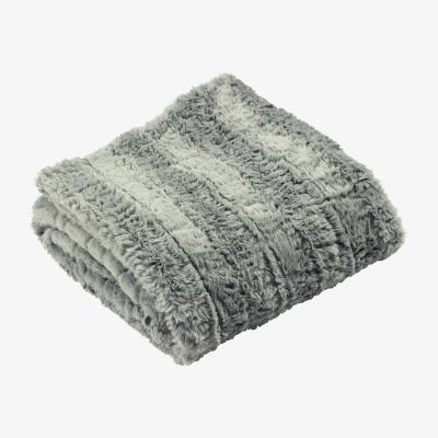 The Range Micro-Mink Faux Fur Throw - Grey