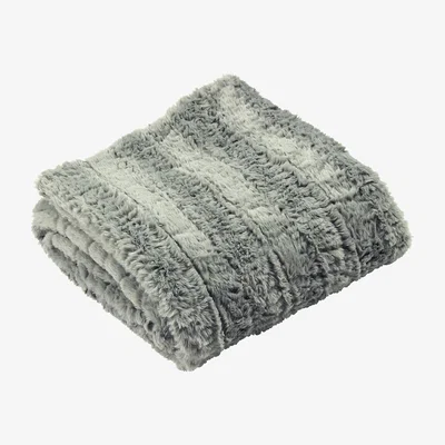The Range Micro-Mink Faux Fur Throw - Grey