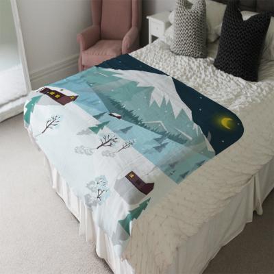 The Range Winter Landscape Soft Blanket - Blue
