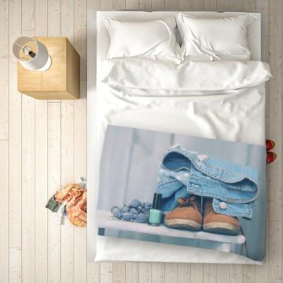 The Range Shoes On The Bench Blanket - Blue