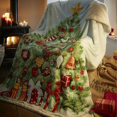The Range Christmas Tree Fleece Throw - Green/Cream