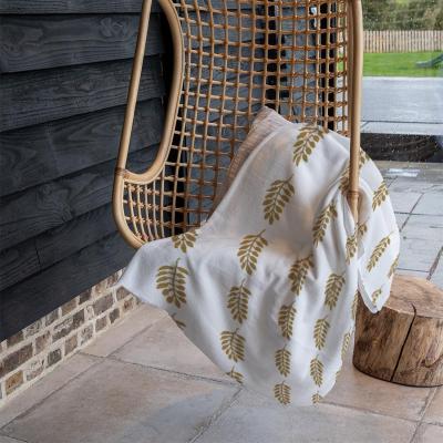 The Range Gold Leaf Pattern Blanket - Gold