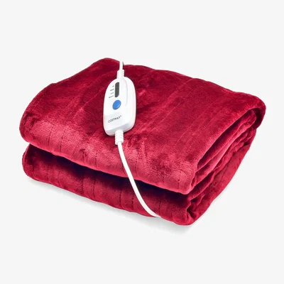 The Range Electric Heated Flannel Soft Throw Blanket - Red