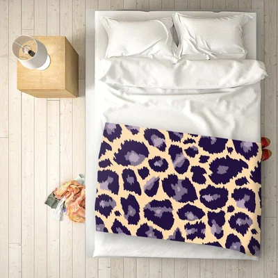 The Range Colour Leopard Print Blanket - Purple