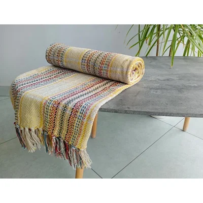 The Range Random Design Recycled Tasselled Throw - Multi