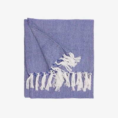 The Range Dessa Woven Indoor and Outdoor Throw - Cobalt