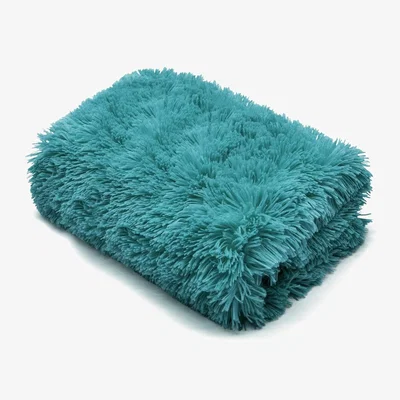 The Range Cuddles Shaggy Bed Throw - Teal