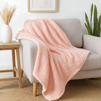 The Range Super Soft Cuddle Throw Sofa & Bed Blanket - Light Pink